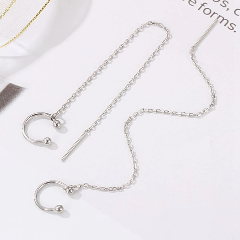 Корейская Мода Длинный Простой кисточкой уха проволоки длинный сладкий