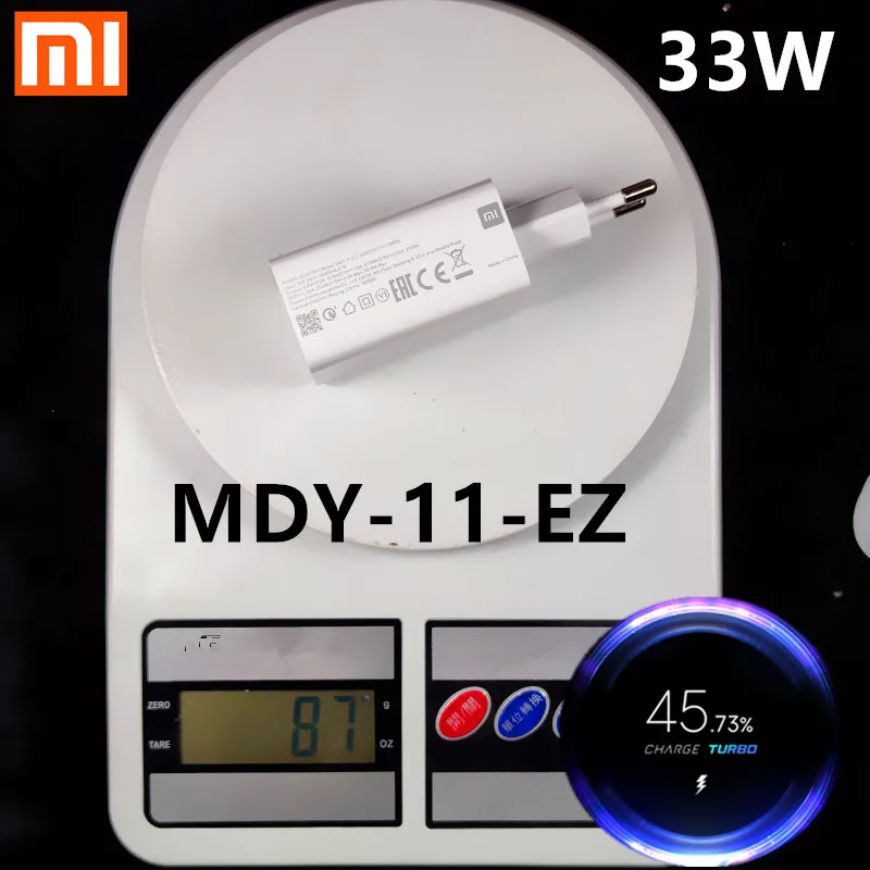 Зарядное устройство Xiaomi poco f3 33 Вт ЕС оригинальный быстрый турбо кабель cahrge Type C