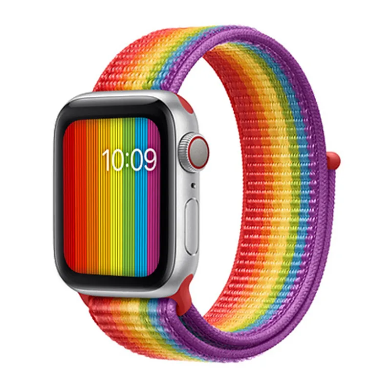 Спортивный нейлоновый ремешок для Apple Watch, ремешок 40 мм, 44 мм, ремешок для iWatch серии 1, 2, 3, 4, цветные сменные ремешки для часов 38 мм, 42 мм - Цвет ремешка: New Pride