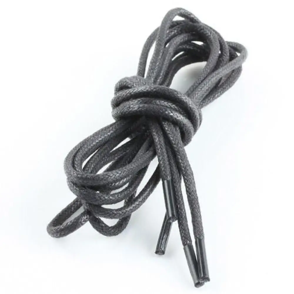 black 3mm Новинка 1 пара модные Вощеные хлопковые круглые шнурки для ботинок кожаные водонепроницаемые шнурки мужские ботинки шнурки длина шнурки 115 см - Цвет: black 3mm