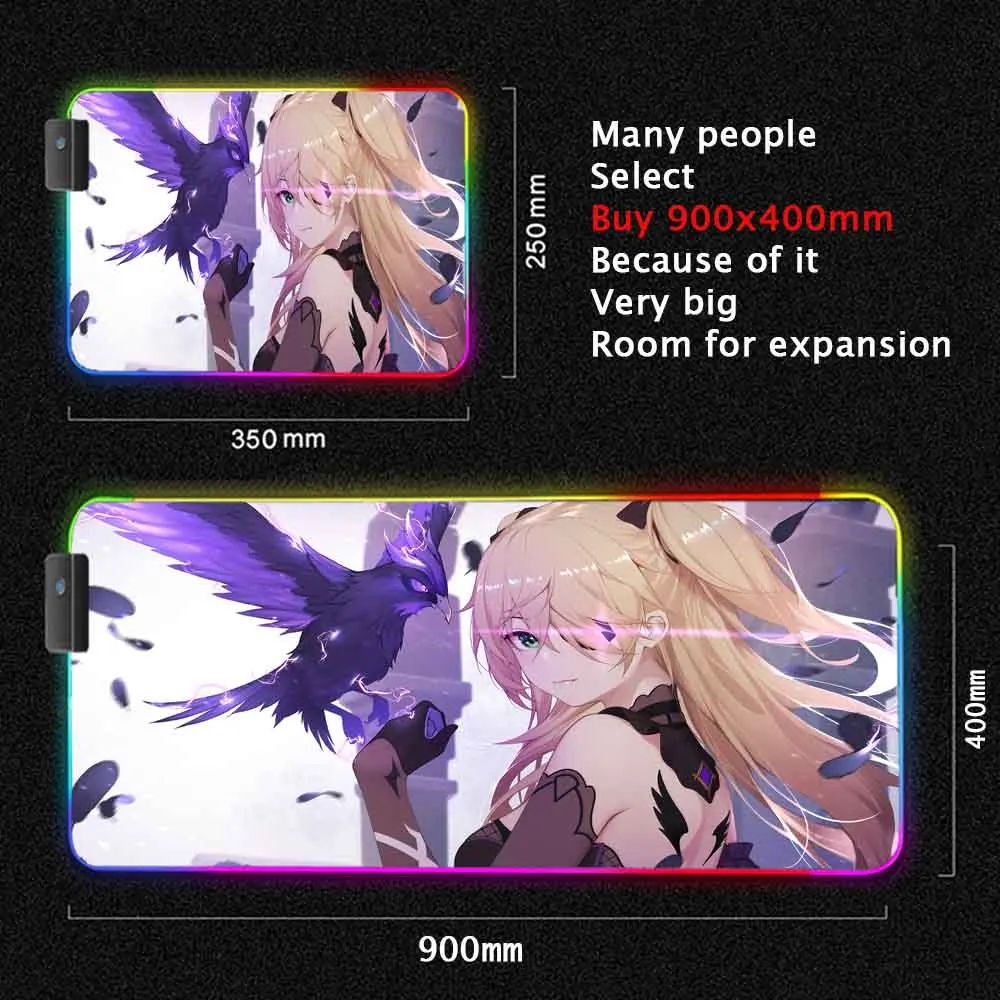 

Genshin Impact Mouse Pad Red Led Keyboard Mat Gamer Mouse Mat Gamer Rug Anime 900x400 Anime Computer Accessories Mause Carpet