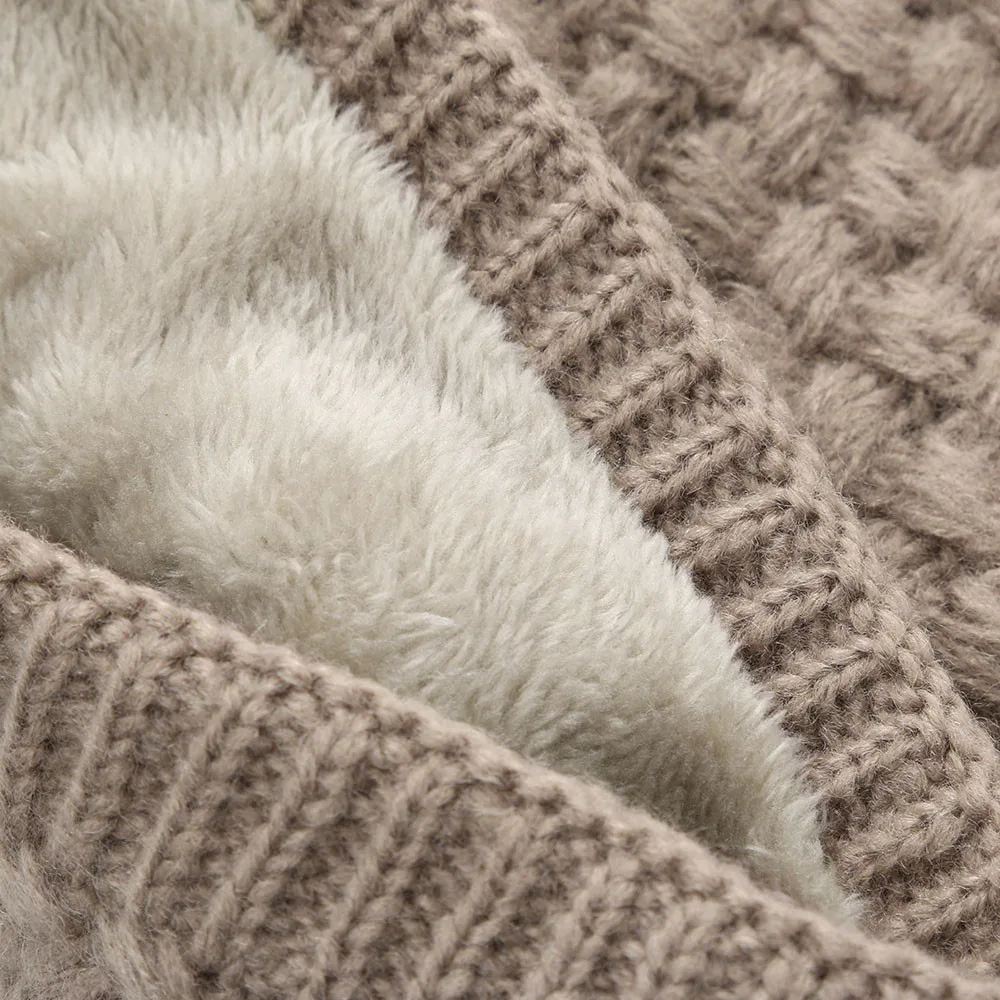 Вязаный шарф для шеи мужской зимний теплый женщин толстый флисовый вязаный