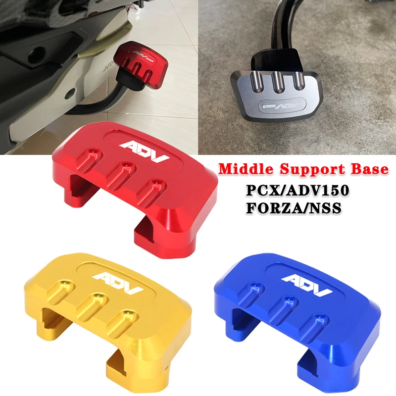 

For Honda ADV150 ADV 150 Forza Motorcycle Kickstand Extension Middle Stand Plate Pad Enlarger CNC Anodized Aluminum Foot Kick