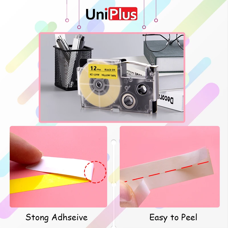 UniPlus сильная клейкая XR-6GN этикетировочная лента для Casio ярлык с буквами принтер XR