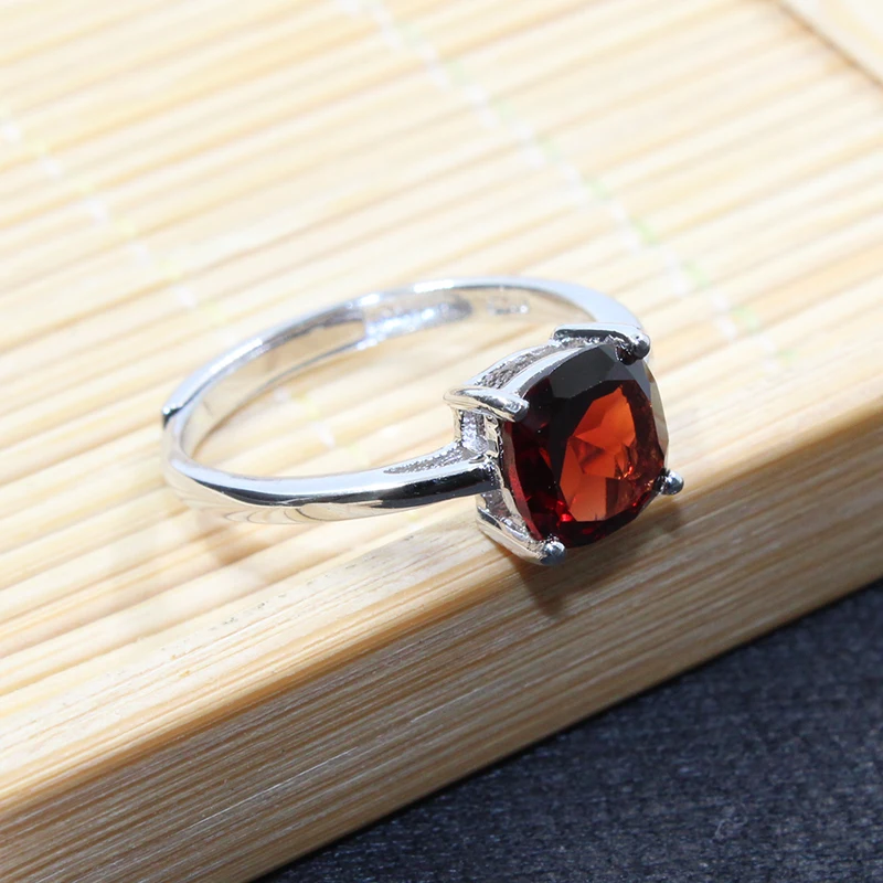 Женское кольцо с гранатом серебро 925 пробы Изящные Ювелирные изделия OEM