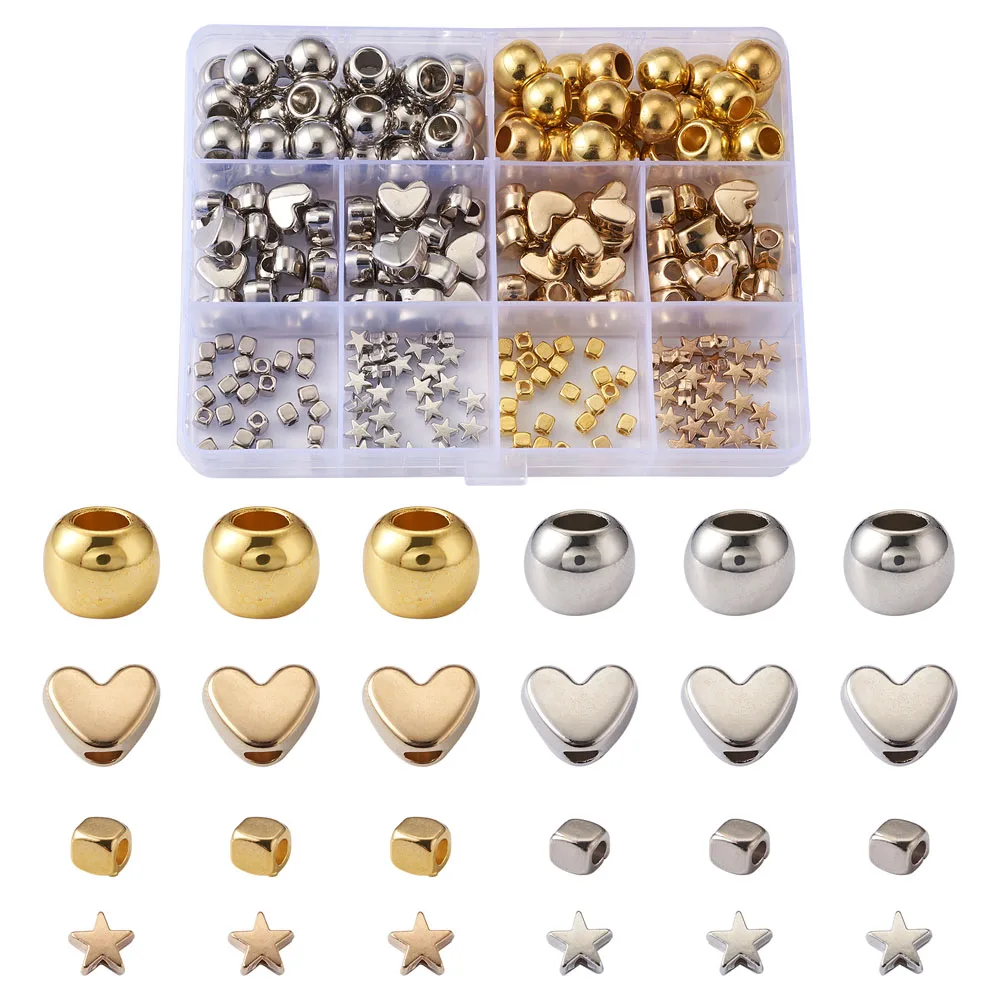 

200 шт./кор. браслетов, ожерелий, пластиковые бусины с большим отверстием бисер смешанный цвет для ожерелий и браслетов "сделай сам" для изгото...