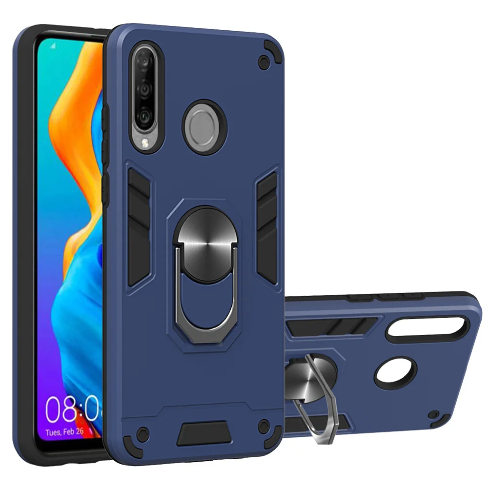 

1Pc Mobile Phone Case Creative Chariot Design Phone Shell 360-degree Rotatable Ring Kickstand Phone Cover Hard Phone Protective