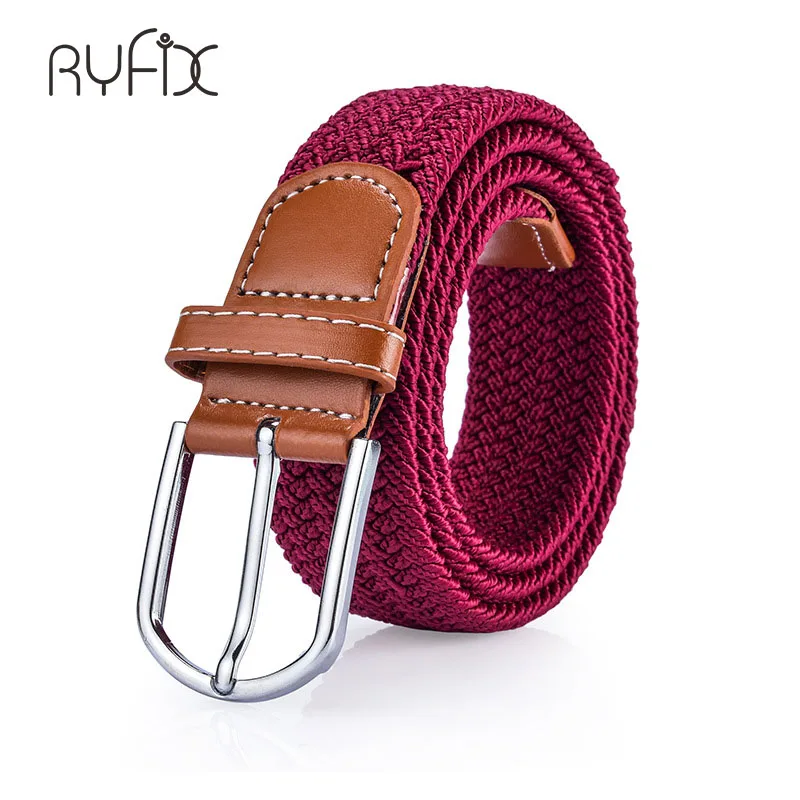 Эластичный пояс вязаный тканевый ремень украшение женский с пряжкой для женщин и