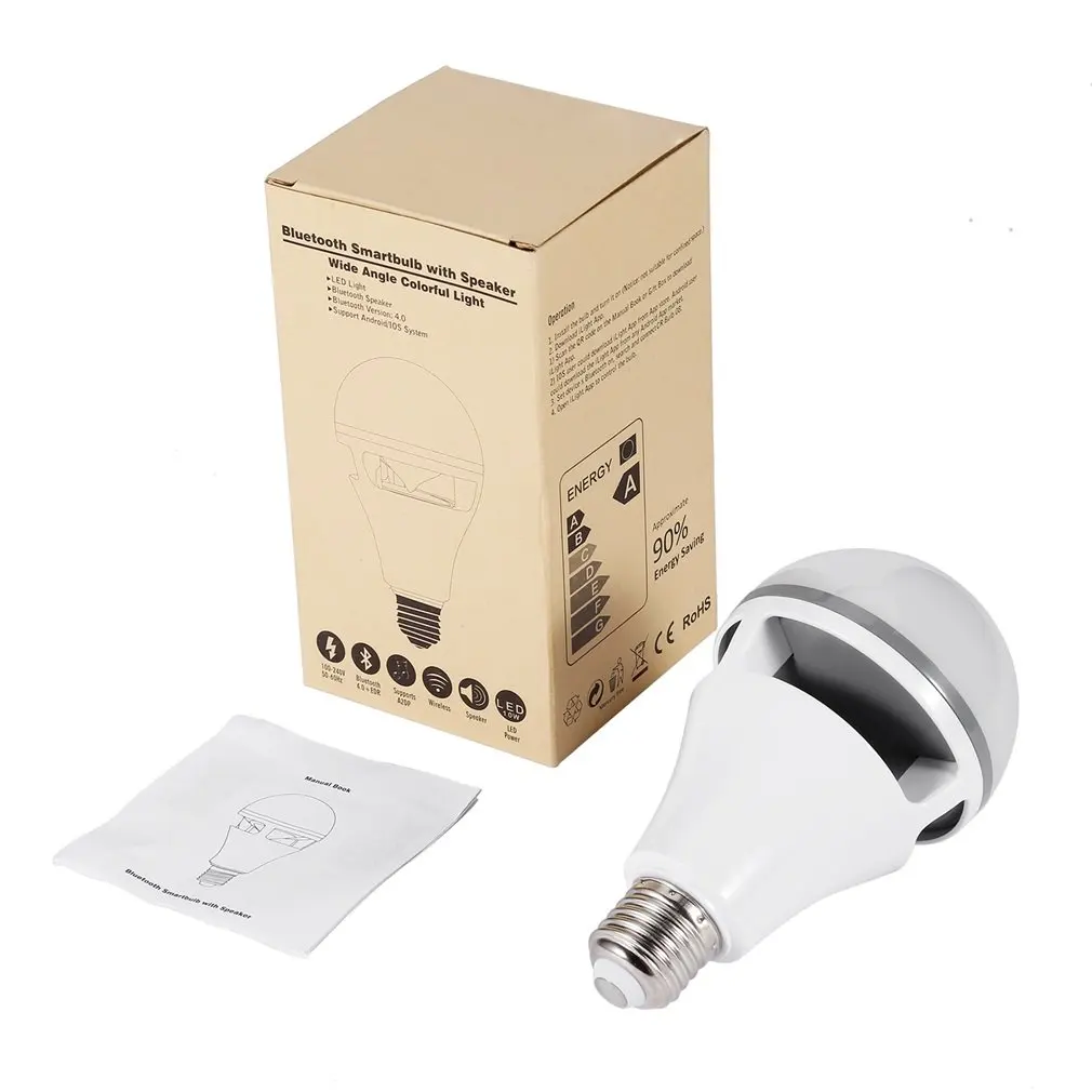 Умный приятный RGB Изменение цвета Музыкальный шар светодиодный светильник E27