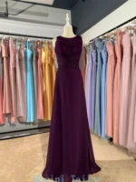 plum purple chiffon lace long bridesmaid dress 2022 different nice sweethear pleats luckgirls customizable fashion mocini tailor
