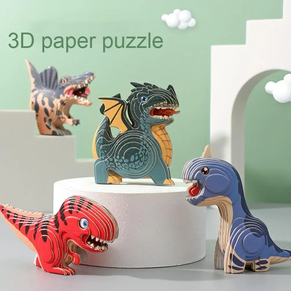 

Children's Diy Educational Toy Dinosaur Model Tyrannosaurus Education Hand-assembled Toys Three-dimensional Puzzle Early 3d X8j1