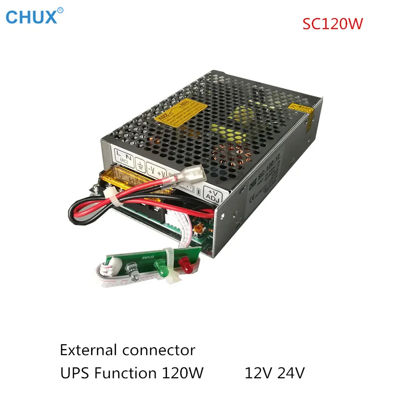 CHUX 12v 24v Switching Power Supply 120w 10a 5a SC-120-12v 24v Universal AC UPS/Charge Function Monitor LED SMPS