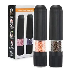 1PC Pepper Grinder Salt Set Automatic Electric Plastic Ceramic Burr Mill For Herb Pepper Spice Adjustable Kitchen Grind Gadgets