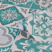 Retro kitchen floor stickers waterproof bathroom self-adhesive floor tiles renovation toilet floor tile stickers