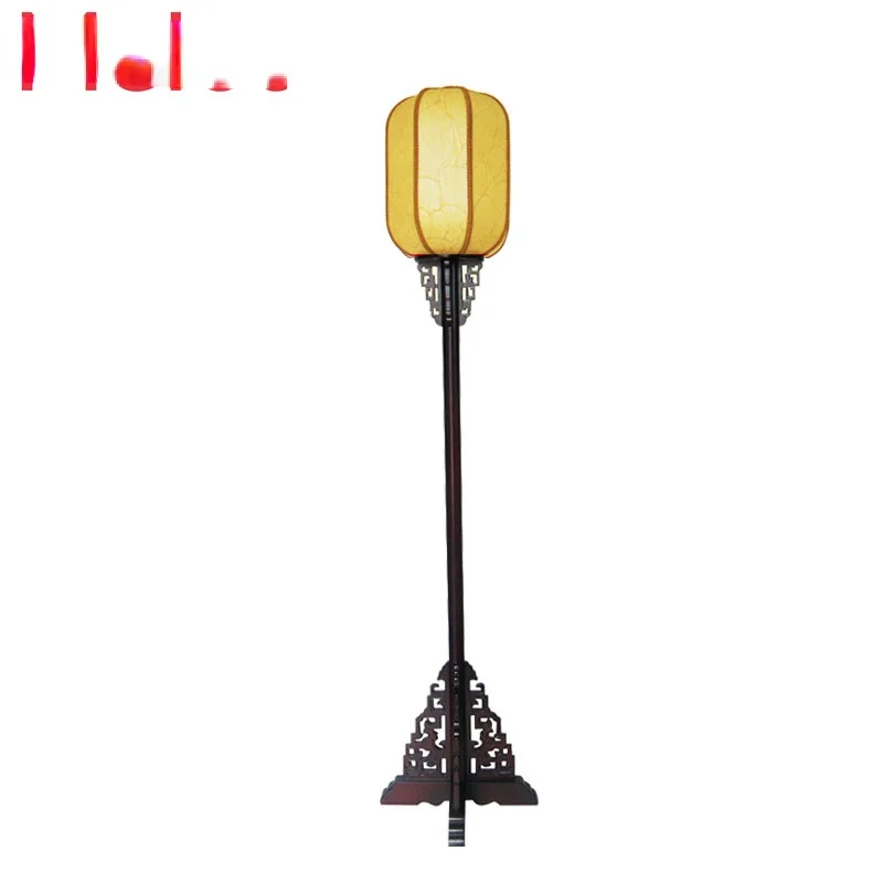 Lámpara de pie china antigua Zen GD, clásica, de madera maciza, de...