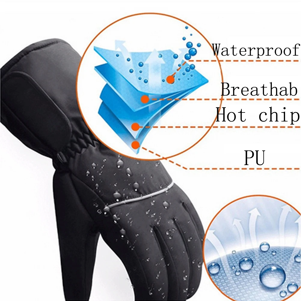 1 пара перчаток с электрическим подогревом аккумулятором теплые перчатки для