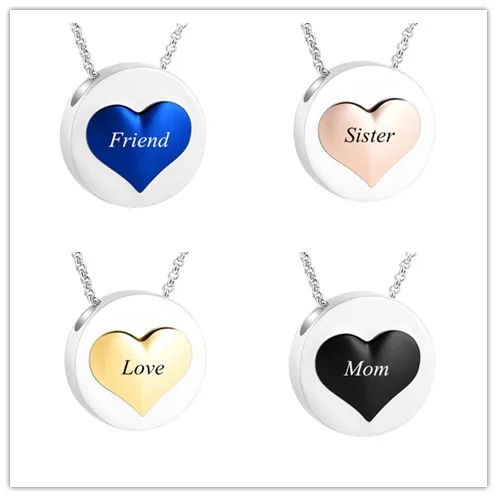 

Free Lettering Heart из нержавеющий стали памятный ожерелье для кремации для золы урна сувенир сувенирное ожерелье ювелирные изделия