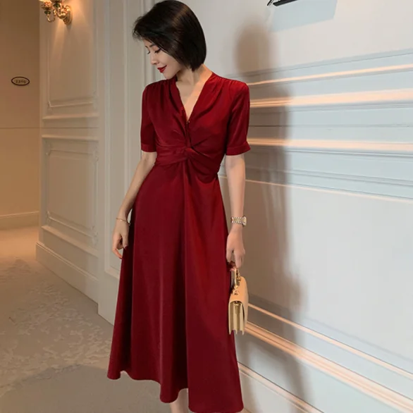 Элегантное пятно женское платье летнее сексуальное с v образным вырезом на