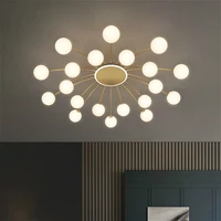 modern simple led ceiling light nordic glass ball golden embedded panel light used in living room dining room home decoration