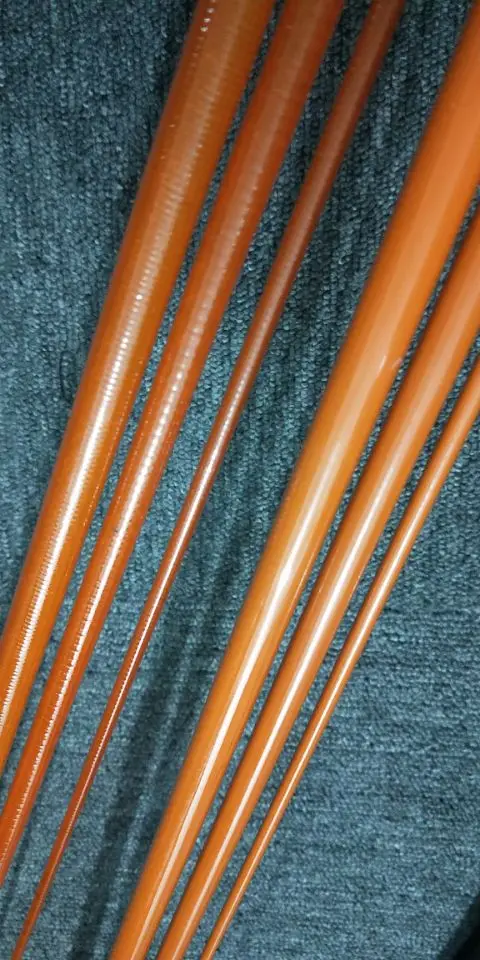 Классический стекловолокно 8ft 3pc 5wt fly rod пустой. Прозрачные оранжевые и не прозрачные оранжевые заготовки для удочки
