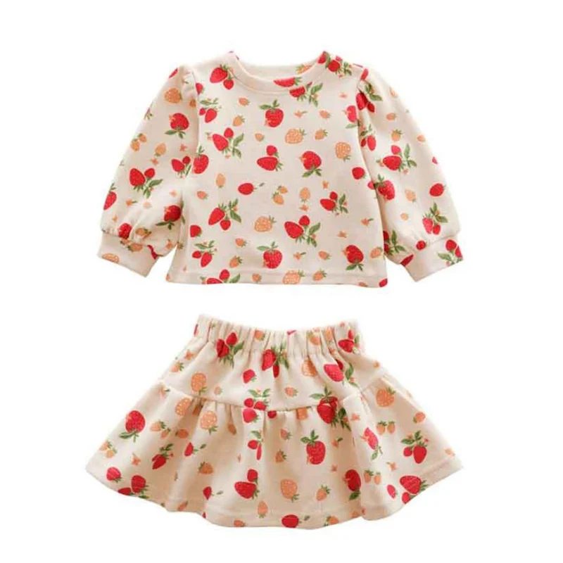 Комплект одежды для маленьких девочек детская одежда футболка короткая юбка