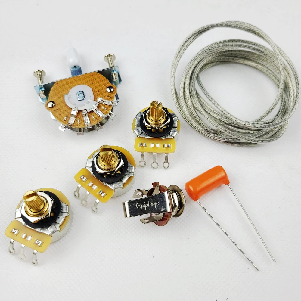 elektrische gitarre potentiometer cts 250k kupfer welle verdrahtung kit für stratocaster cde orange drop kappe schweißen linie zeichnung f