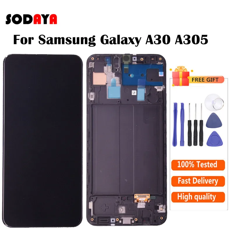 ЖК-дисплей для SAMSUNG GALAXY A30 LCD A305DS A305FN A305G A305GN A305YN с сенсорным экраном дигитайзер в
