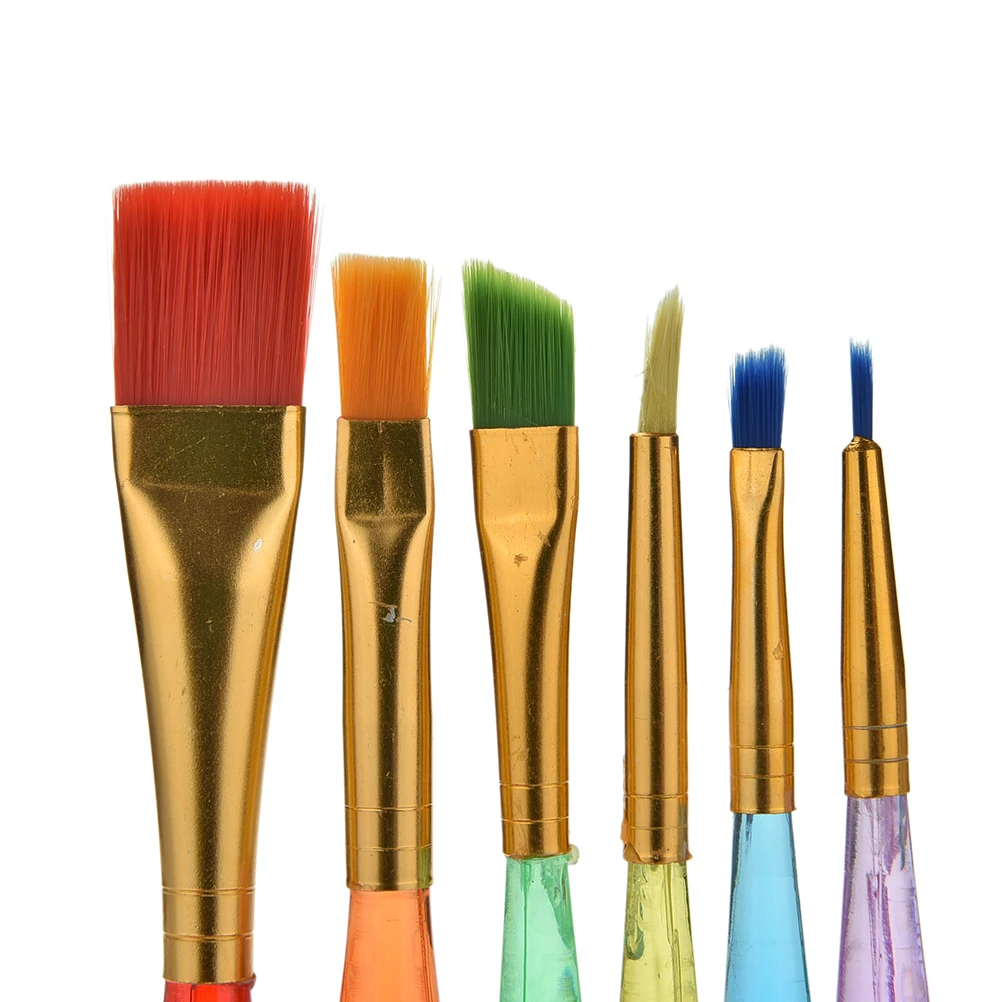

6 Pcs/Set Nylon Hair Paint Pen Set Artist Watercolor Oil Brushes Painting Supplies