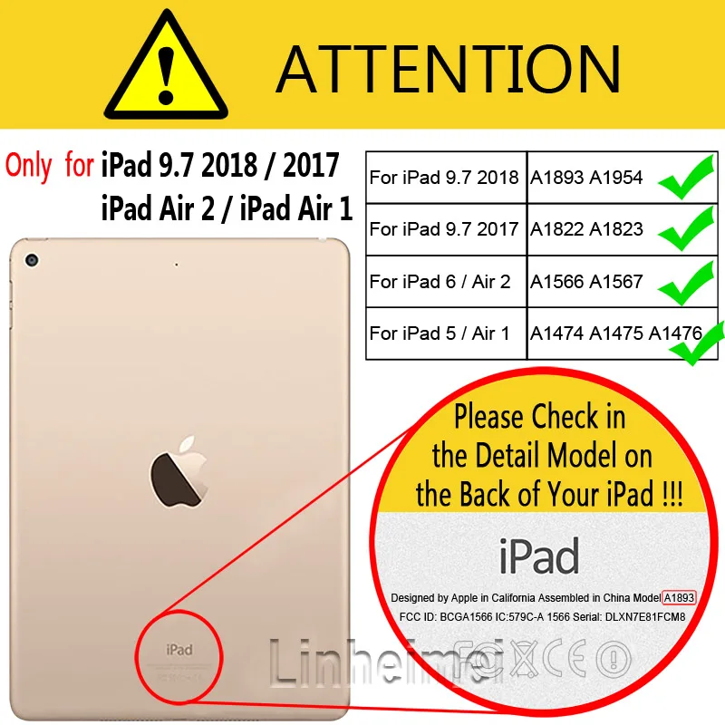 Для ipad Air/Air 2 из искусственной кожи чехол с Авто Режим сна/Пробуждение для ipad 5/6 чехол с откидной магнитной крышкой чехол для ipad 9,7 - Цвет: Please confirm