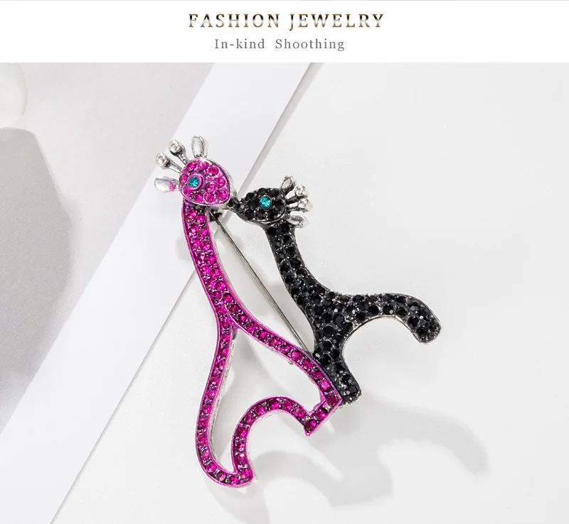 Броши для женщин с кристаллом жирафа милые брошь булавка в виде животного