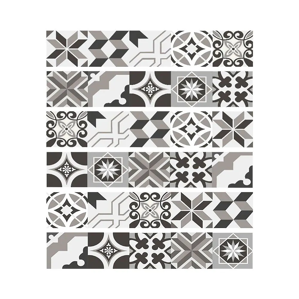 6Pcs/Set Gray Geometric Simple Stair Stickers Decorative PVC Self-Adhesive Home Waterproof Wall Step 18x100CM | Дом и сад