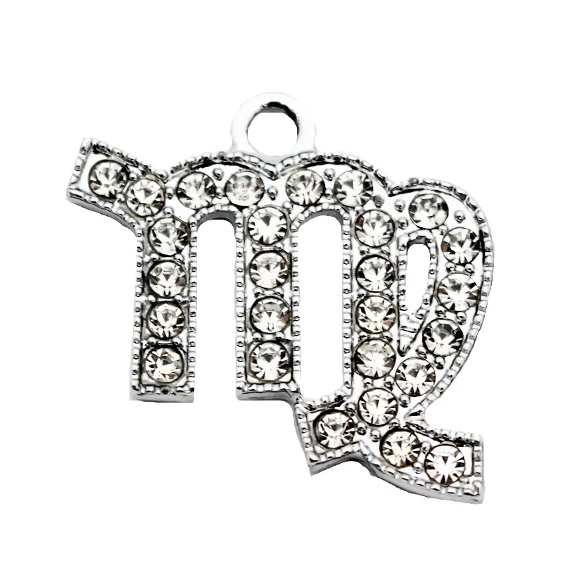 

Mix 12pcs/lot 12 constellation Dangle Charms Crystal charms Lobster Clasp Pendant Hanging Bracelet Charm Necklace