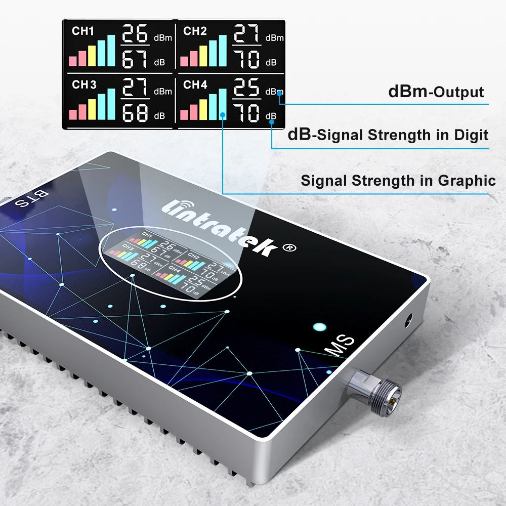Lintratek репитер gsm 2g 3g 4g новый усилитель 900 1800 2100 LTE800 mhz сотовый сигнала 70 дБ