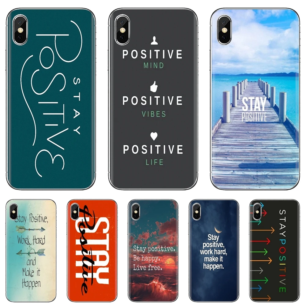 Stay Positive Life Quote Pattern для Samsung Galaxy J1 J2 J3 J4 J5 J6 J7 J8 Plus 2018 Prime 2015 2016 2017 EU мягкий