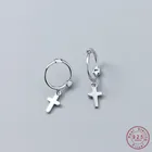 Женские винтажные серьги-гвоздики WANTME, из 100% серебра 925 пробы, с крестиком, в подарок подростку