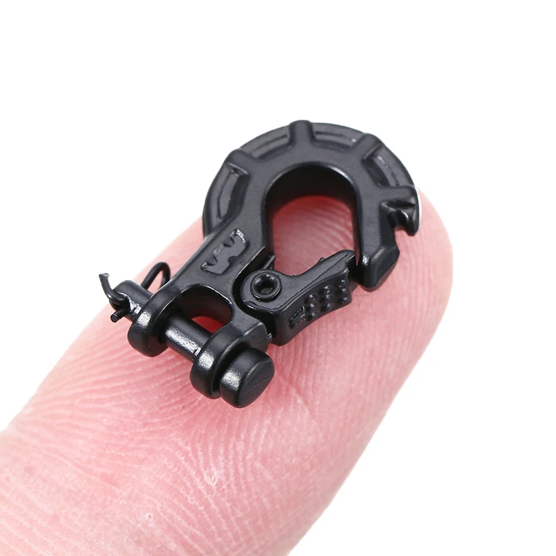 1PC Metal Simulation Black Premium Winch Trailer Hook For AXIAL SCX10 1/10 Warn RC Car Decoration Part Accessories images - 6