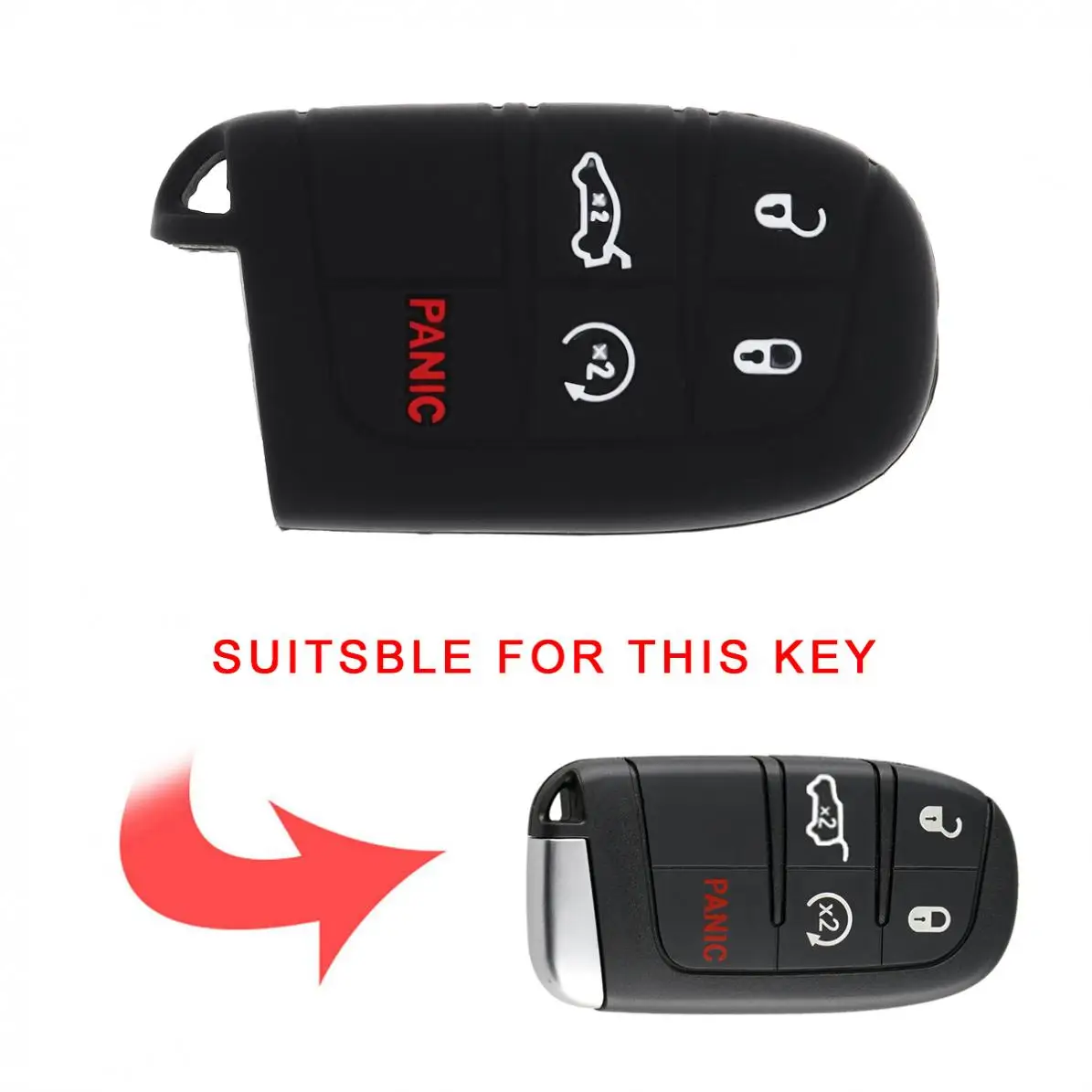 5 кнопок силиконовый чехол для ключей автомобиля с прямой пластиной защитный