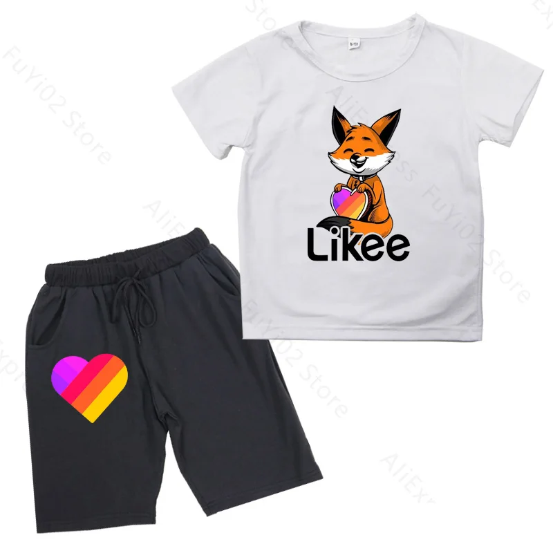 

Likee T-shirt and Shorts Pants 2Pieces Clothing Sets Boys Children's Cute Activity Clothing Comfortable and Breathable Cotton