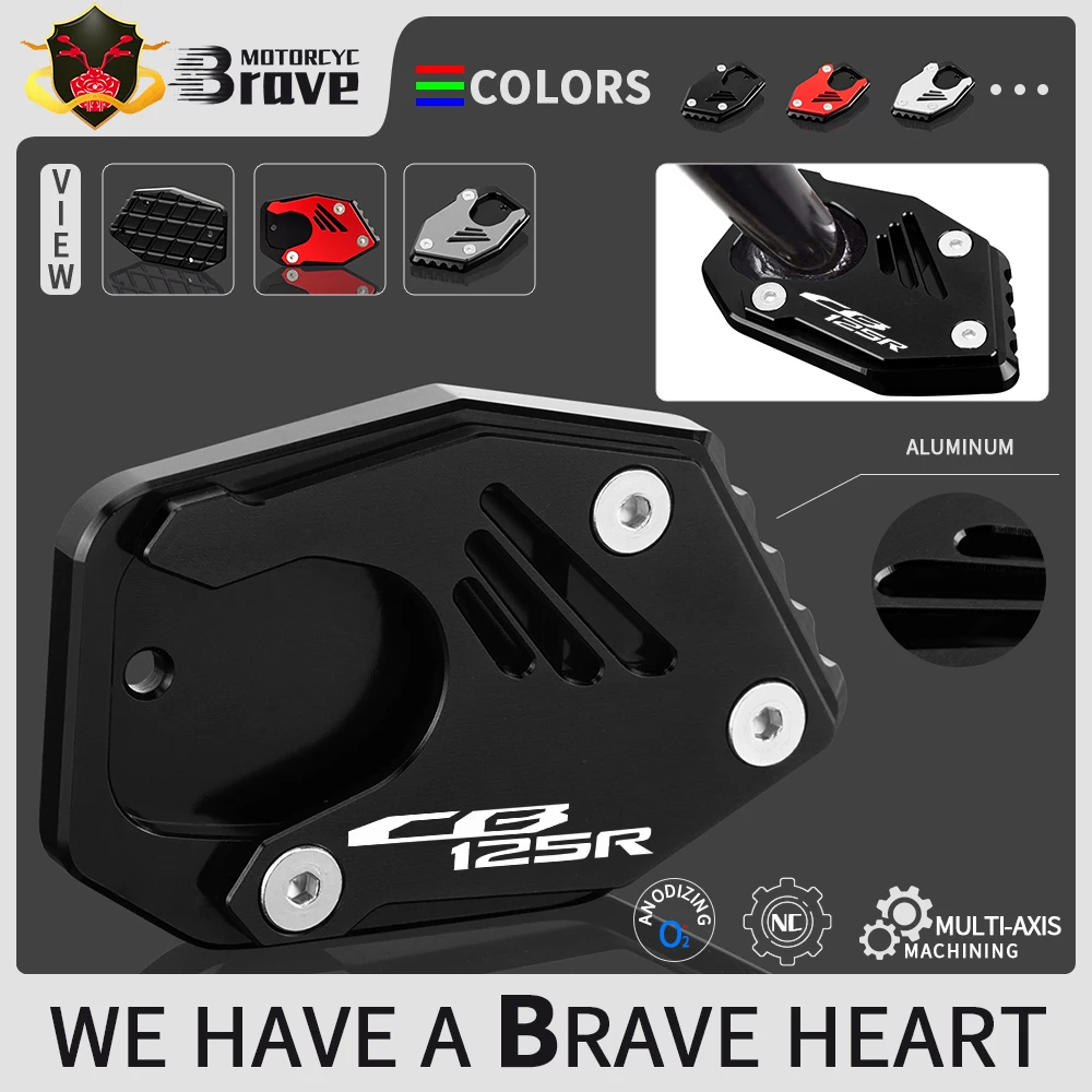 

For HONDA CB125R 2018 2019 2020 2021 CB 125R Foot Side Stand Pad Plate Kickstand Enlarger Extension CB125 R
