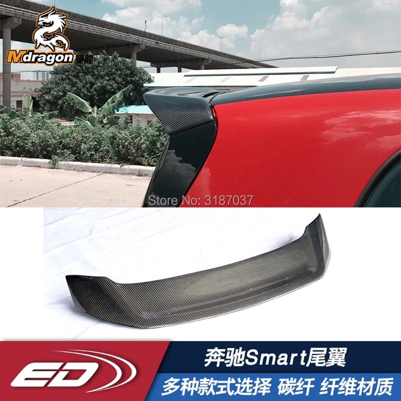 Для Merced-Benz Smart Fortwo Fourfour 453 спойлер- углеродное волокно задний спойлер на крыло, крышу багажник губы крышка багажника автомобиля Стайлинг