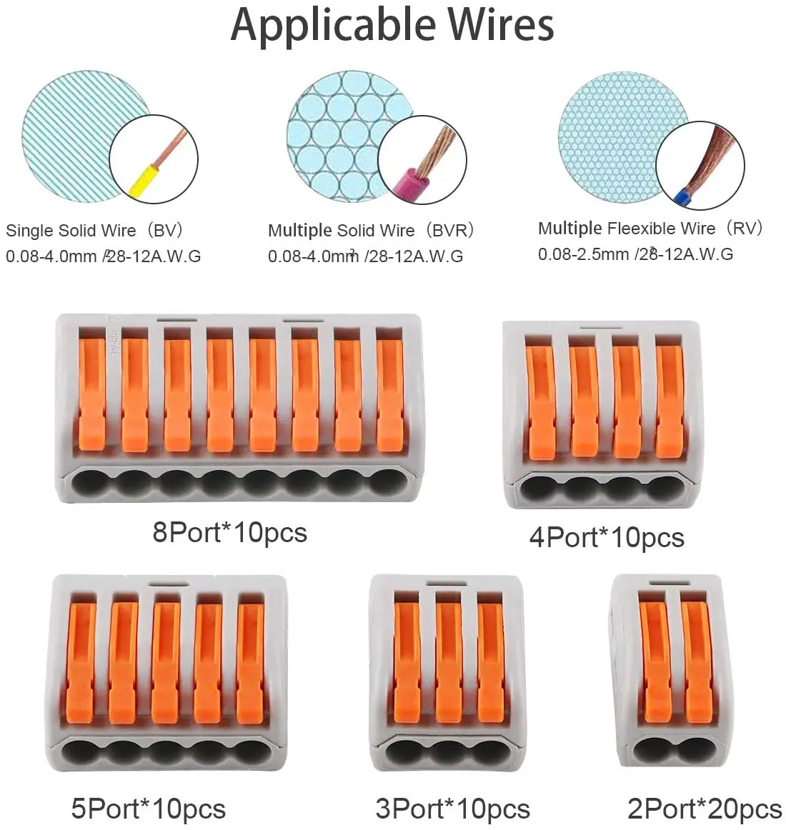 Клеммная колодка 55 шт./лот с пружинным рычагом многоразовые клеммные колодки для