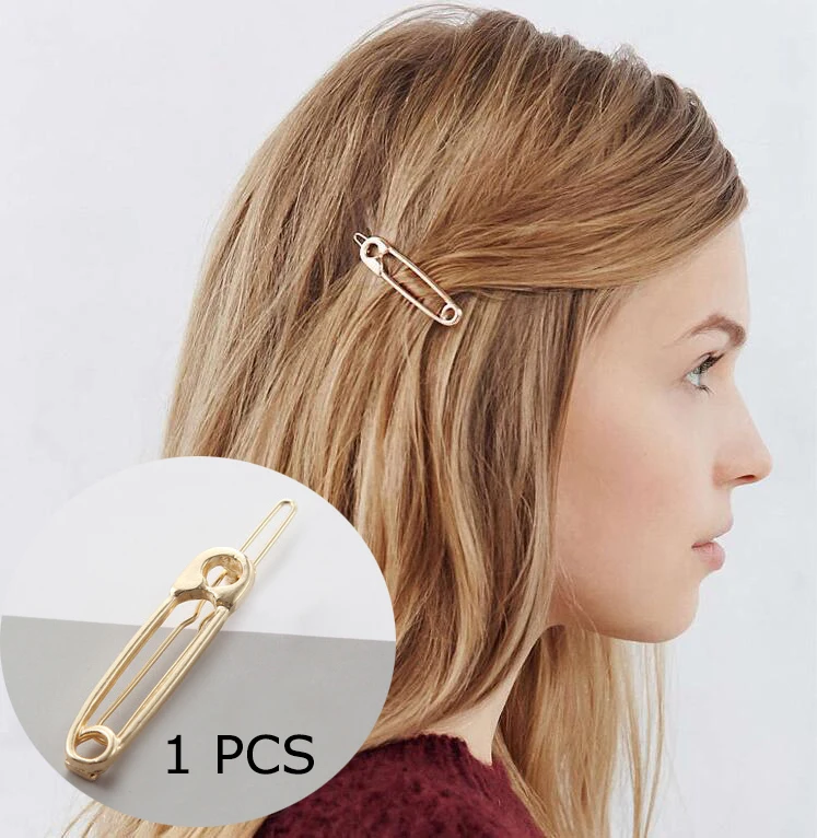 Заколка для волос женщин ножницы бриллиант круглая луна лист единорог сердце