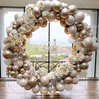165pcs chrome champagne balloons garland chain back to school decoration doubled pearl white coffee ballon arch graduation decor