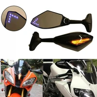 2pcs motorcycle handlebar mount led rearview mirror with light for yamaha yzf r1 r6 fz1 fz6 600r r3