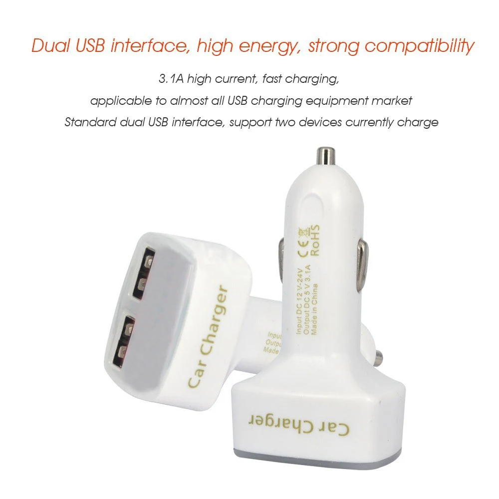 Универсальное автомобильное зарядное устройство 4 в 1 с двумя usb портами 5 В 3 а