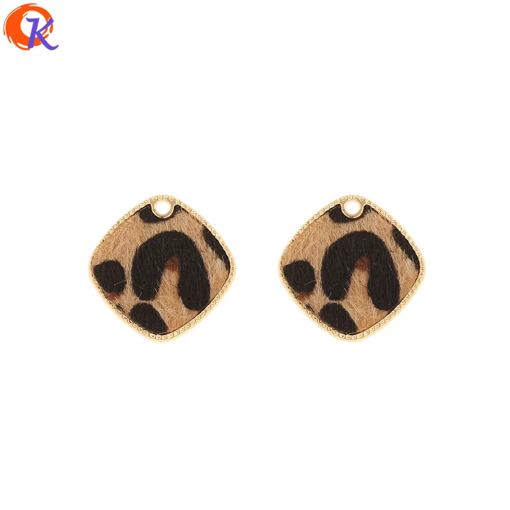 Сердечный Дизайн 50 шт 25*25 мм ювелирные аксессуары/амулеты/DIY Изготовление/квадратная форма/леопардовый принт эффект/ручная работа/застежки для сережек