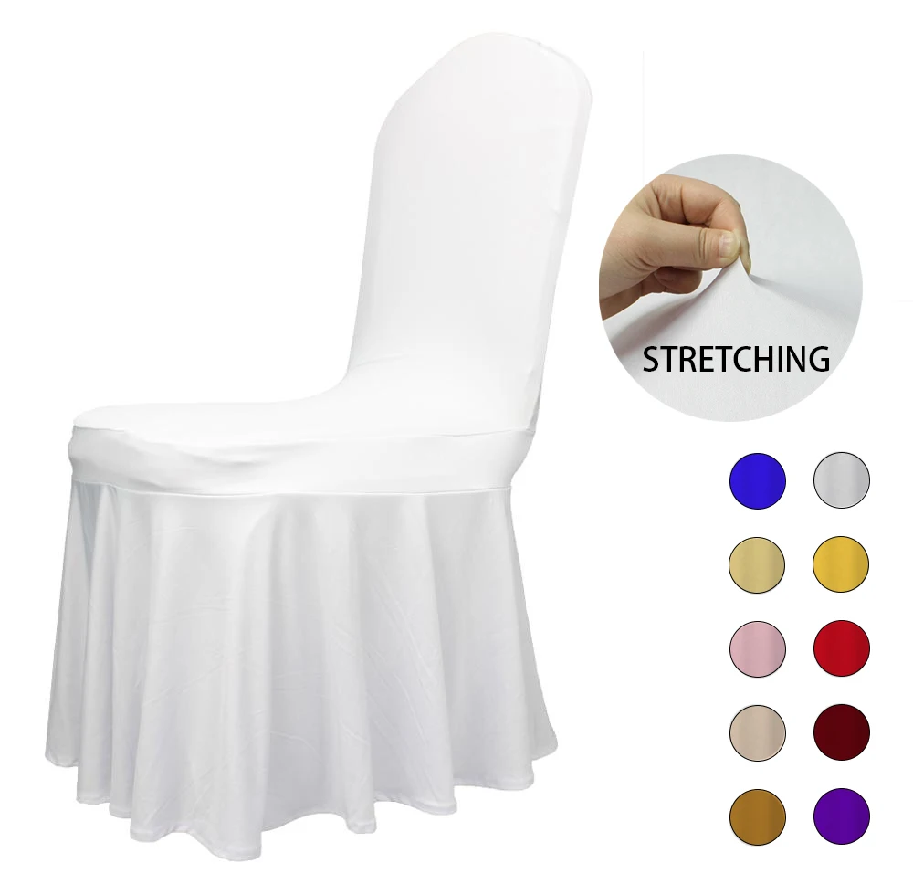 Ruched чехлы на стулья для отелей белые офиса супер герой лайкра спандекс держащих