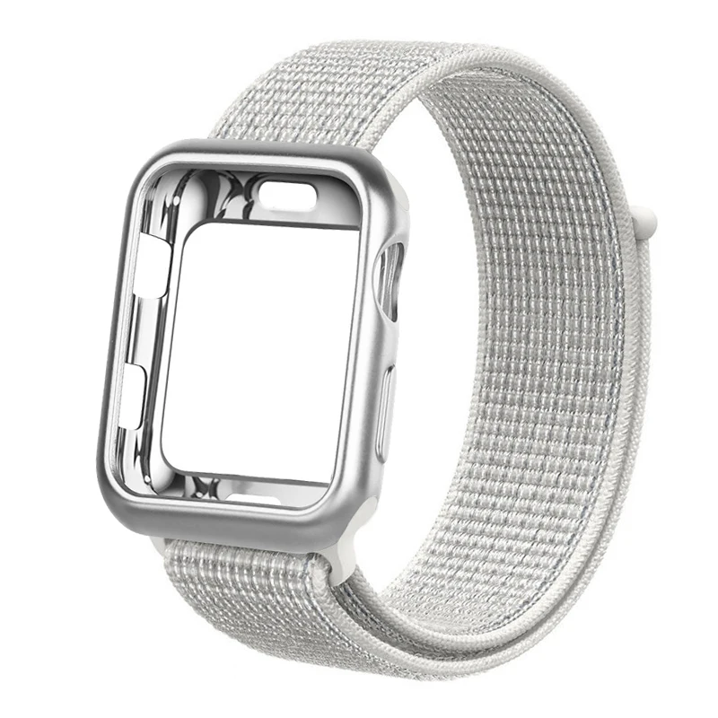 Ремешок для часов для apple Watch полосы спортивный бесшовный correa apple watch 4 3 наручных часов iwatch, ремешок 38 мм 42-44/40 мм нейлоновый браслет+ чехол для часов