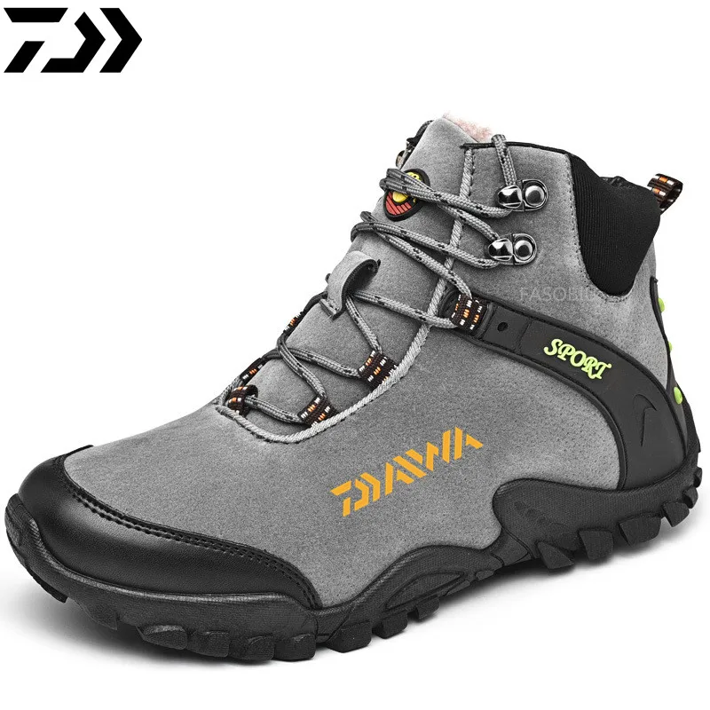 

Daiwa Men Plus Velvet Waterproof Leather Shoes Climbing Fishing Shoes New Outdoor Sports Trainers Trekking Fishing Sneakers