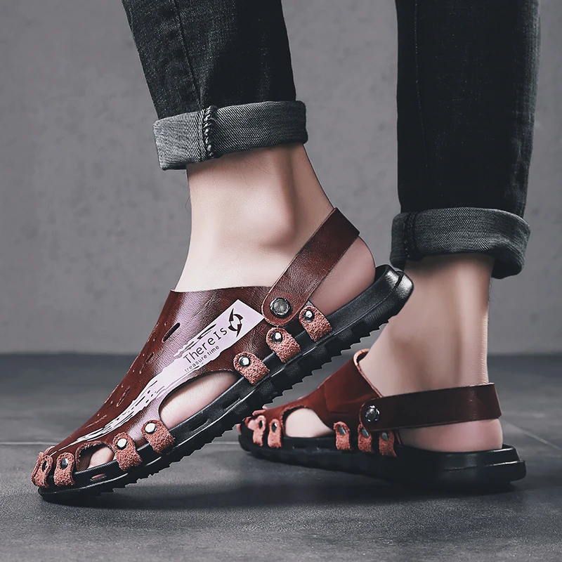 

Roman Sandals Men Sandalias Cuero Sandale Homme Cuir Hombre Ete Verano Sandel For Men De Para Sandalet Erkek Sandles Zandalias